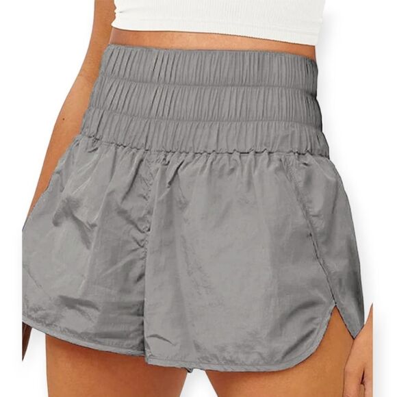 NWT Trend Yoga Workout Shorts Summer Solid High Waist Elastic Casual Lined - Picture 3 of 3